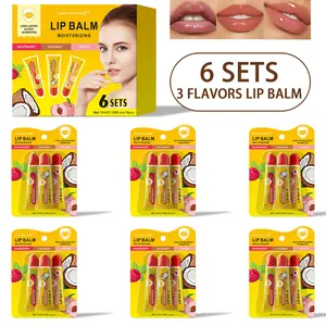 Miss FactorX 18 Pieces/Box 3 Flavors Lipstick Set - Raspberry Coconut Peach Lip Oil - Long Lasting Moisturizing Lip Balm for Dry Lips - Best Gift for Women - Makeup Cosmetic Glossy Hydrating