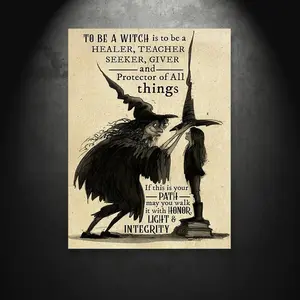 Witchcraft Poster - Perfect Gift for Kitchen Witches and Home Decor - Vintage Witch Art Print with Witchcraft Symbols and Spells - No Frame Needed , Witch Photo Hanging