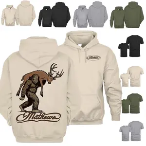 Mathews Big-foot Deer Hunting Hoodie, Funny Sasquatch Hunter Shirt, Buck Carry Graphic Pullover, Outdoorsman Gift, Hunting Season Apparel For Men & Women