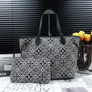 Pre-owned Louis Vuitton Canvas Shoulder Bags Neverfull MM 1854 Black Shoulder Bag T10339992