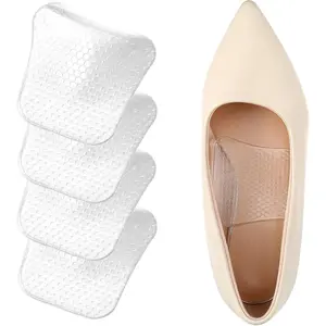 2 Pairs Arch Support Shoe Inserts for Flat Feet Plantar Fasciitis Relief Insert Non-Slip Invisible Soft Gel Foot Cushions for Heels Flats Sandals