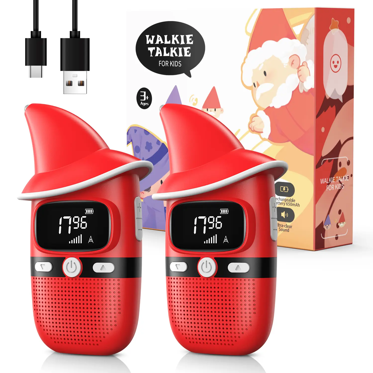 2pcs Channel Radio Intercom +LED HD Screen, Outdoor Adventure Family Game Intercom | Pocket Birthday Gift | Camping Park Campus Multi-scene Application | One-click Call，Applicable frequency bands: 462.5625-467.7125.