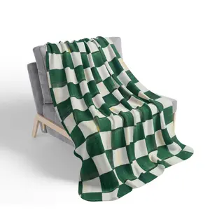 Mackenzie Childs Emerald Check Blanket - Soft, Warm and Lightweight