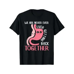 1pc Funny Gastric Sleeve Graphic T-Shirt, Cotton Crew Neck, High Stretch Knit Fabric, All-Season Casual Printed Tee for Adults, Bariatric Surgery Recovery Shirt