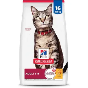 Hill's Science Diet Adult 1-6 Dry Cat Food, Chicken, 16 lb. Bag