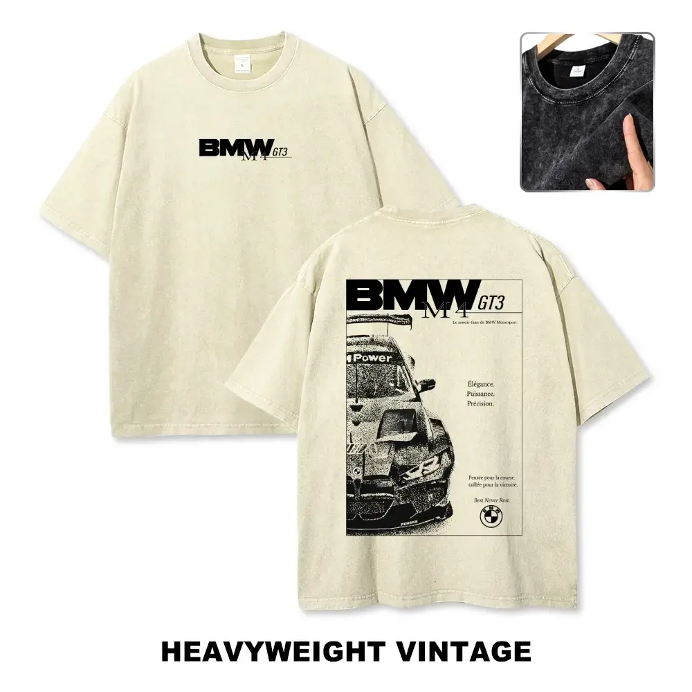 Men's GT3 M4 Elegant Classic Car Vintage Tee - 90s Oversized Graphic T-Shirt, Funny Streetwear & Vacation Outfits Men's Good Graphic Tops