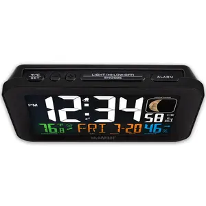 La Crosse 617-1485B Atomic Color Alarm Clock with Indoor Temperature & Humidity