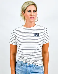 Bonjour Striped Tee - FINAL SALE