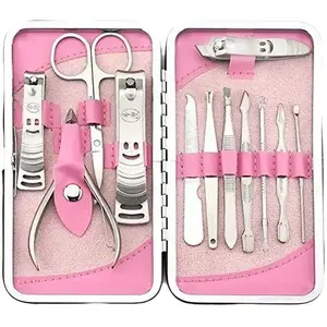 Manicure & Pedicure Set: 12-Piece Nail Clippers Grooming Kit with Case