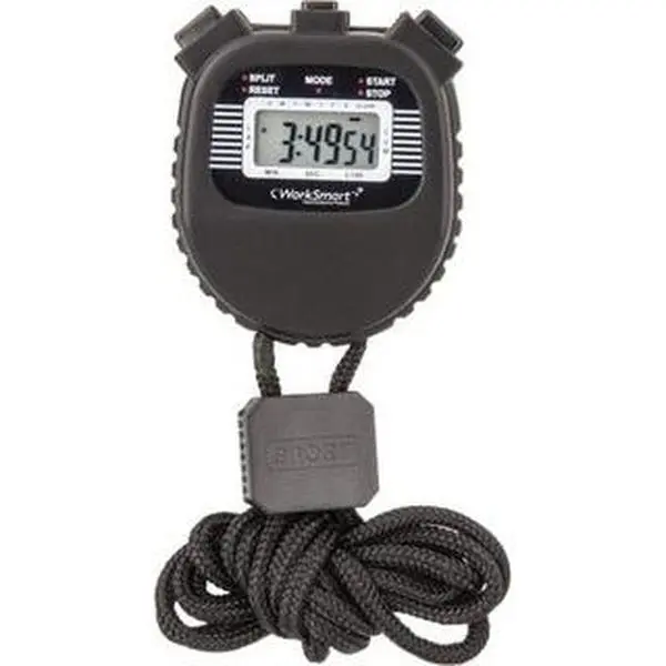 Professional Digital Electronic Stopwatch, Handheld Model L1154F with Backlit LCD and 1/100 Sec Resolution for Fitness Enthusiasts, Black