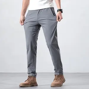 Men's Slim-Fit Formal Trousers, crafted from a nylon-spandex blend fabric, available in a variety of colors (Sizes: 28–38).