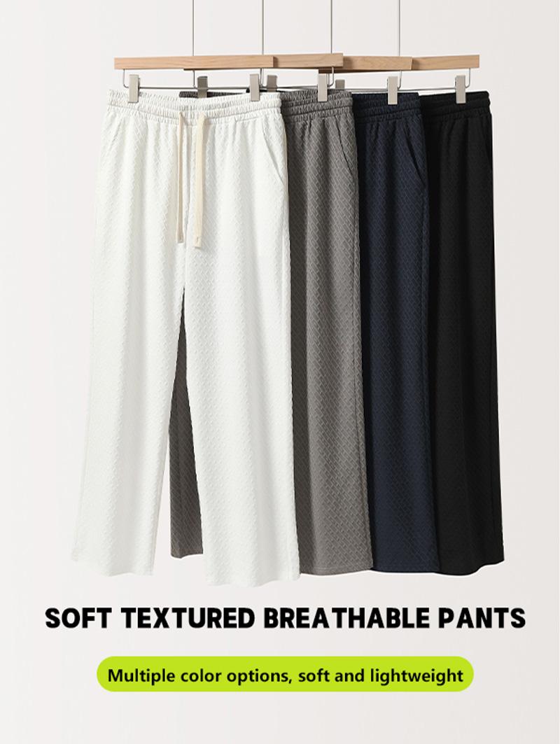 Men's simple casual pants, thin style for autumn, loose straight-leg design, soft and skin-friendly, breathable and versatile for daily wear.