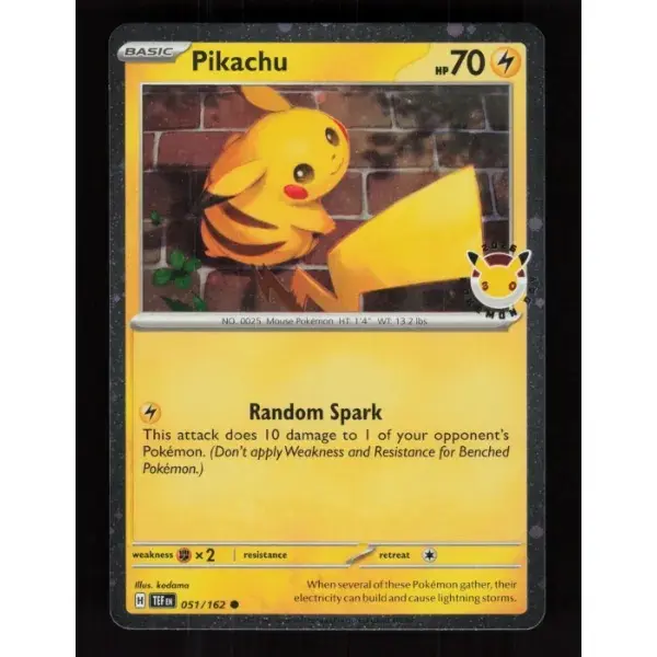 POKEMON TCG AUTHENITC RAW SINGLES: Pikachu (Pokemon Day 2026) Miscellaneous Cards & Products Common 051/162 NEAR MINT English