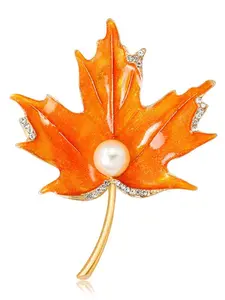 Elegant Maple Leaf Shape Brooch Pin, Versatile Oil Painting Design, Perfect Daily Wear Accessory, Ideal for Festivals, Parties, Dates, Gifts