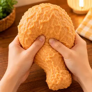 Jumbo Realistic Chicken Leg Squishy Toy, Slow Rising Sensory Squeeze Toy, Stress Relief Fidget Desk Toy, Funny Party Favor & Novelty Gift Toy, 1 Pack