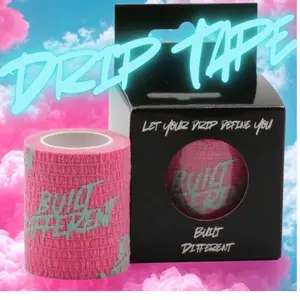 Drip Tape Pink and Mint Built Different Wrist Ankle Athletic Tape Ace Bandage Let Your Drip Define You
