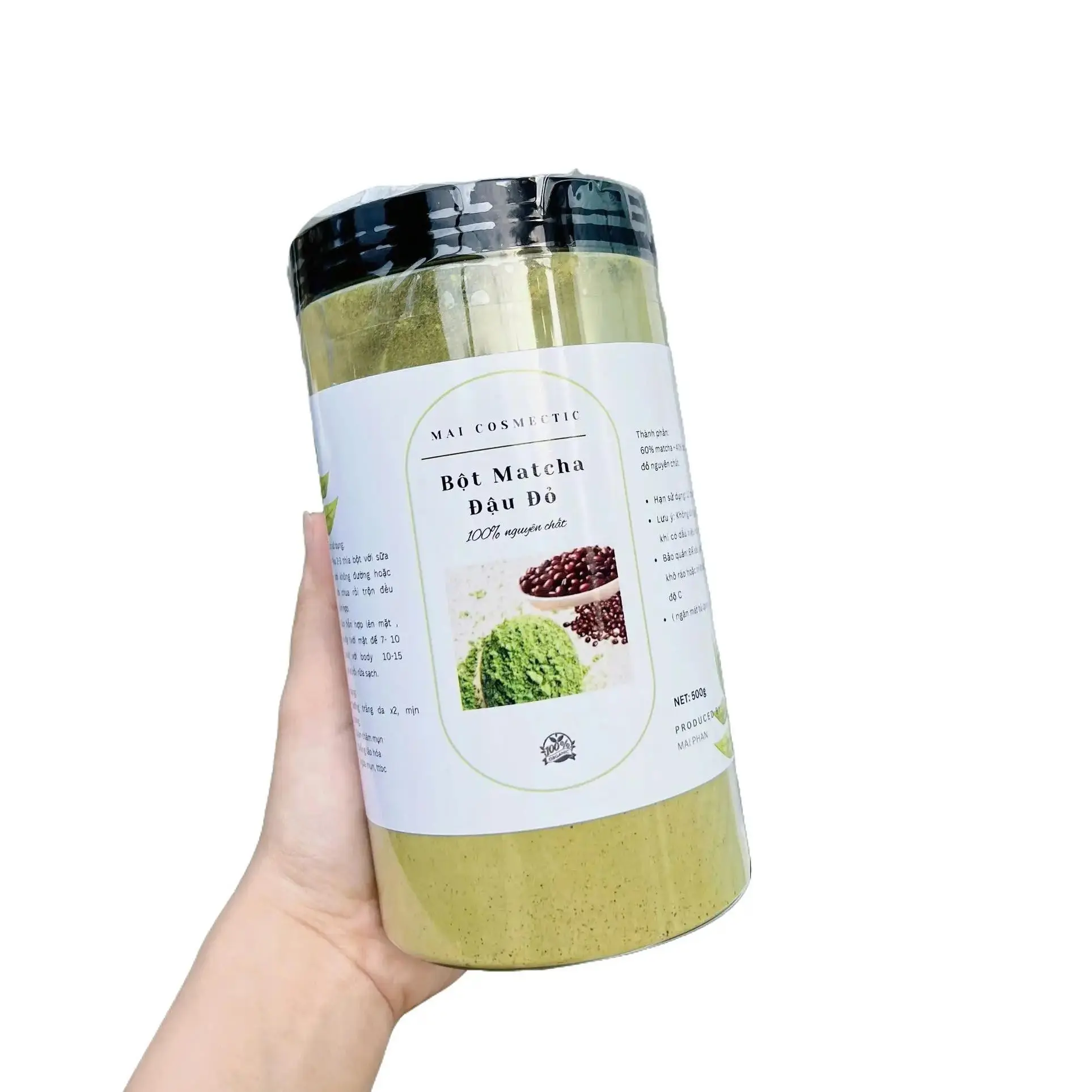 Premium Handmade Matcha Red Bean Scrub - Organic Exfoliating Blend for Body Cleansing & Smooth Skin - 500g Vegan Scrub