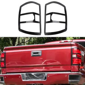 Carbon Fiber Tail Light Bezel Cover Trim for 2014-2018 Chevy Silverado 1500 Car Accessories Automotive Custom Parts High-Quality UV Resistant Polyurethane Coating Easy DIY Installation