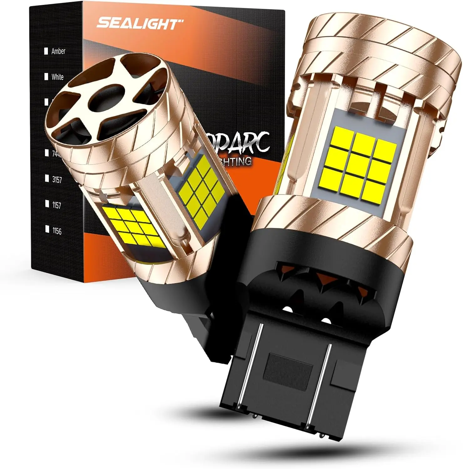SEALIGHT 7443 LED Bulbs White, 7440 T20 LED Light Anti Hyper Flash With Turbo Fan, 30W 3200LM Super Bright Replacement for Backup Reverse Light and Tail Parking Light, ONLY Standard Socket, Pack of 2