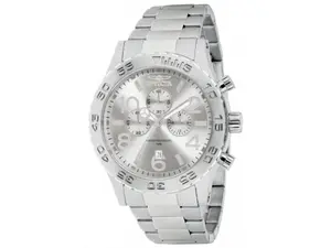 Invicta 1269 Mens Sport Ocean Japanese TMI VD52 Quartz Chronograph in All Stainless Steel on Bracelet With a Silver Dial Watch