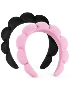 Spa Headbands for Face Washing, 2-Piece Skincare Headband Set, Towel Fabric Headband Wash Combo Pack, Fluffy Makeup Washing, Puffy Headband, Masks, Skincare, Interchangeable Headbands