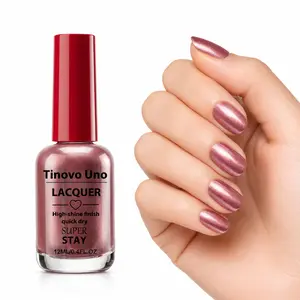 Tinovo Uno Metallic Rose Gold Nail Polish, 1pc Bottle, 12ml/0.4fl.oz, No UV Light Needed, Quick Dry, Long Lasting, Flawless for Adults' At-Home Manicures & Healthy Nail Art
