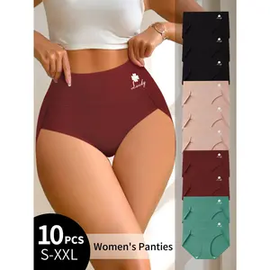 QUASTI 10 Pack Women's Comfortable Basic Underwear, Soft Breathable Panties, Lightweight Daily Briefs, Simple & Elegant Girls Essentials, S-XXL