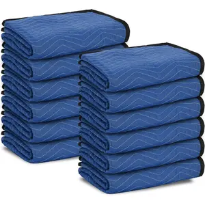LEMY 12/24 Heavy Duty Moving Blankets – 80" x 72" Quilted Furniture Pads (35 lb/dz) – Professional-Grade Packing Pads for Shipping & Furniture Protection