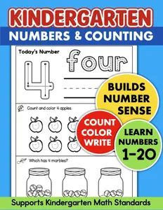 Numbers 1-20 Workbook Kindergarten Math Number Sense Activities: Number of theDay Kindergarten Math Readiness (Math Skill Builders)