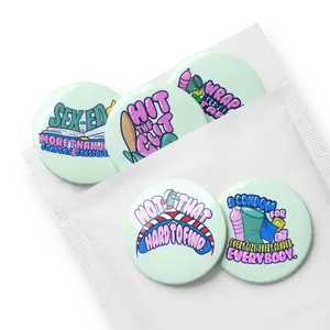 Evidentia Sx Positive Pin Set for Backpacks, Bags, Clothes, and More - Set of 5 Tinplate Pins with Scratch and UV-Resistant Mylar Coating