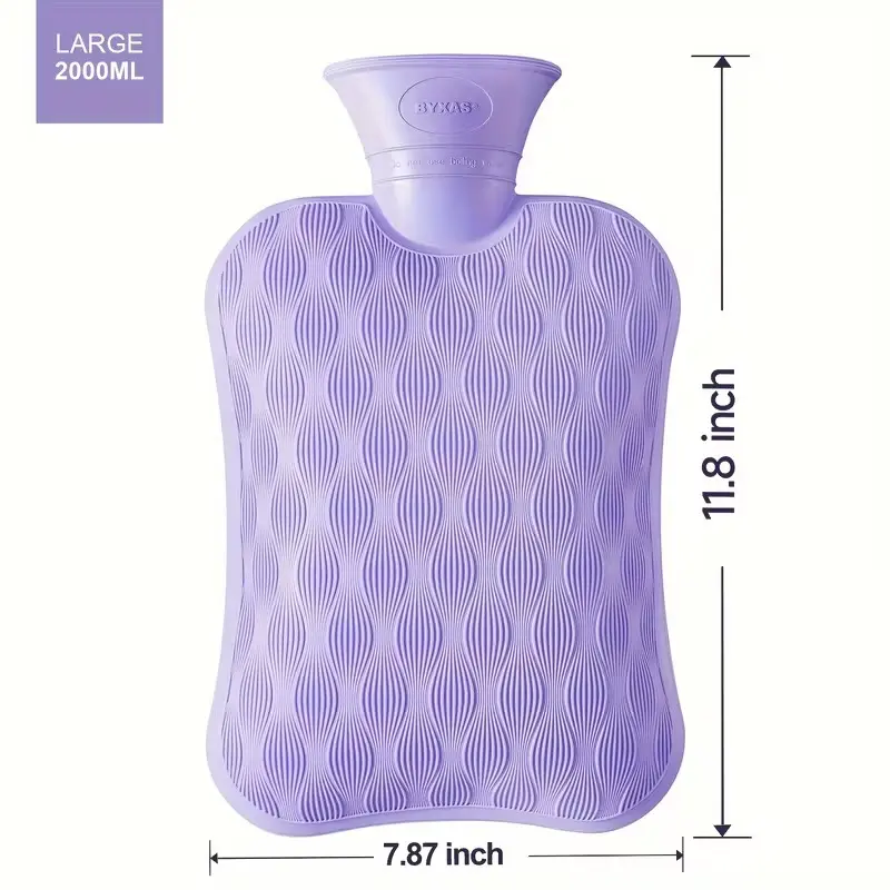 67.63oz Large Hot/Cold Water Bag with Ergonomic Handle & Spill-Proof Lid - 67.63oz Capacity, 3-Color (Purple, ) - for Muscle, Back, Neck,