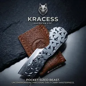 KRACESS Mini Utility Knives with Leather Sheath PortablePackage Opener and Box Cutter— tool perfect for everyday carry (EDC) and outdoor camping
