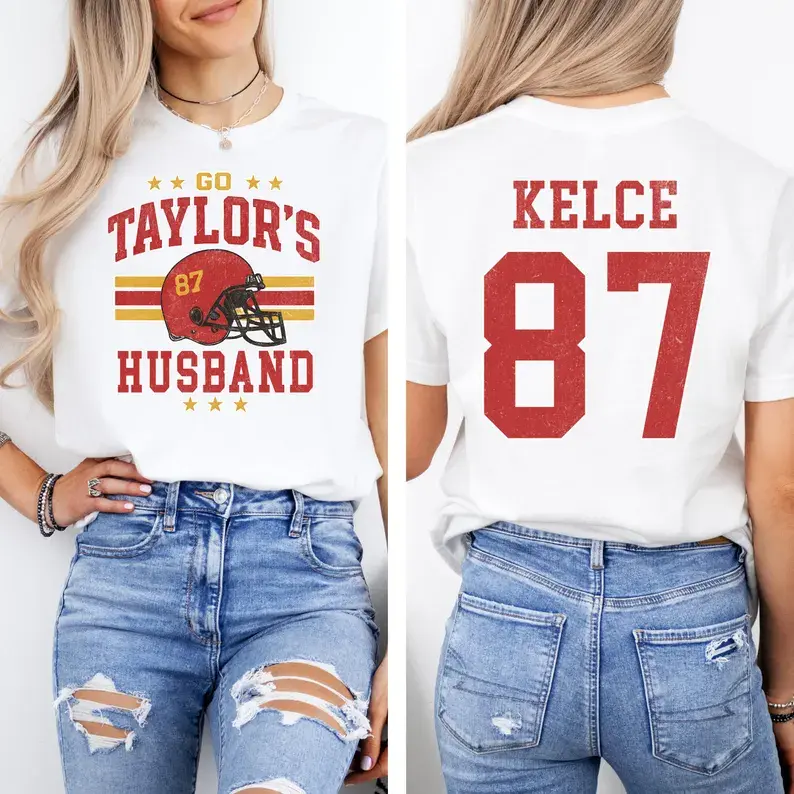 Go Taylor's Husband Shirt, #87 Jersey Shirt, Taylor and Travis Shirt, Kelce Football T-Shirt, Taylor's Fiance, Kansas City Football Shirt