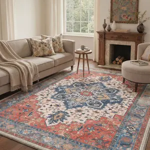 【Deals For You Days】BEIMO Area Rug – Machine Washable, Pet Friendly, Non-Slip Floor Rug, Soft Home Carpet, Perfect for Living Room, Bedroom, Kitchen, Hallway Decor ,AR1005-RM