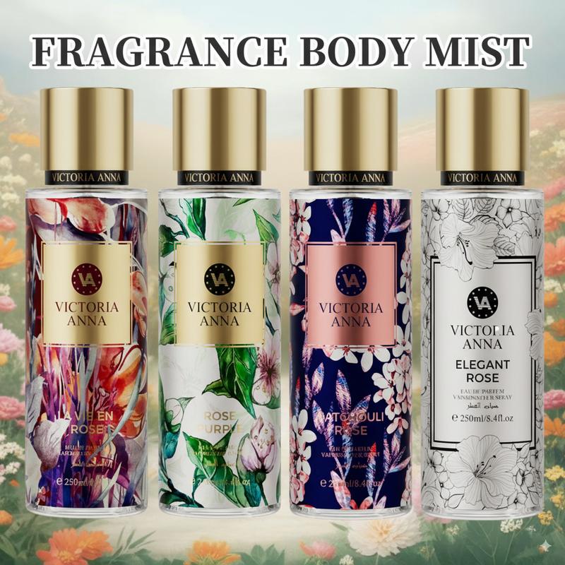Victoria Anna Floral Fragrance Mist 8.4 fl oz Hair & Body Spray for Women - Perfect for Dating, Parties, and Gift Giving - Fruit-Flavored Body Spray with Harmonious Floral and Fruity Notes