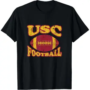 USC USC Trojan Football Distressed Retro Style T-Shirt Comfortable 100% Cotton Tees for Man