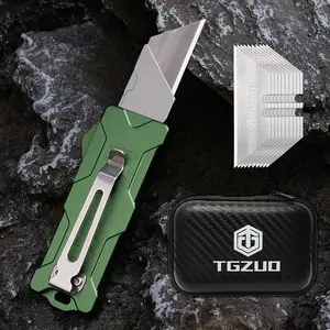 5.04in Aluminum Utility Knife, Multi-Purpose Edc Tool, DIY Paper Cutter Pocket Tool, Outdoor Camping Equipment with 10 Sharp Blades, Edc Multi Tools