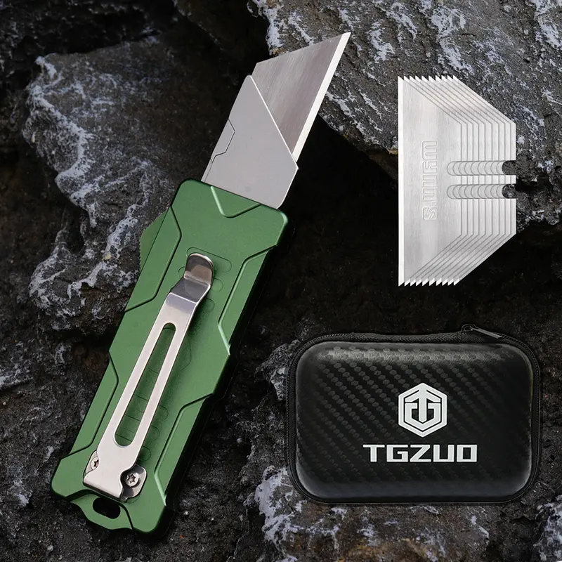 5.04in Aluminum Utility Knife, Multi-Purpose Edc Tool, Portable Multipurpose Knives, DIY Paper Cutter Pocket Tool, Outdoor Camping Equipment Survival Gear with 10 Sharp Blades, Edc Multi Tools Survival Supplies