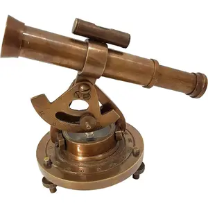 Antique Brass Nautical Alidade Telescope Compass Surveying Theodolite Marine Home Office Table Decor Antique Survey Transit Telescope Instrument Compass