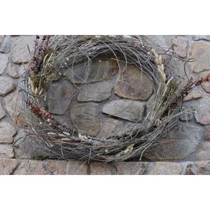 36"x36"x6" Dried Floral Grapevine Wreath