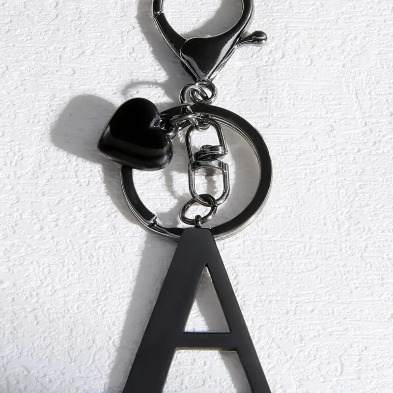 Cute Initial Letter Girly Keychain Accessories for Ladies & Girls, Heart-Shaped Design, Perfect for Wallets Bags Backpacks