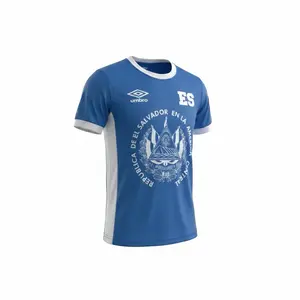 Small/young adults Umbro Men's Blue T-Shirt with "ES" and "Republica Del Salvador En La America Central" Text Design