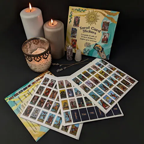 Rider Waite Tarot Card Stickers for Journaling  7 Tarot Cheat Sheets Included Authentic Designs for Lovers of Mystical Aesthetics