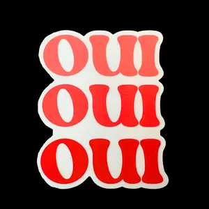Oui Ombre Red Waterproof Vinyl Sticker – French Flair for Laptops and Water Bottles