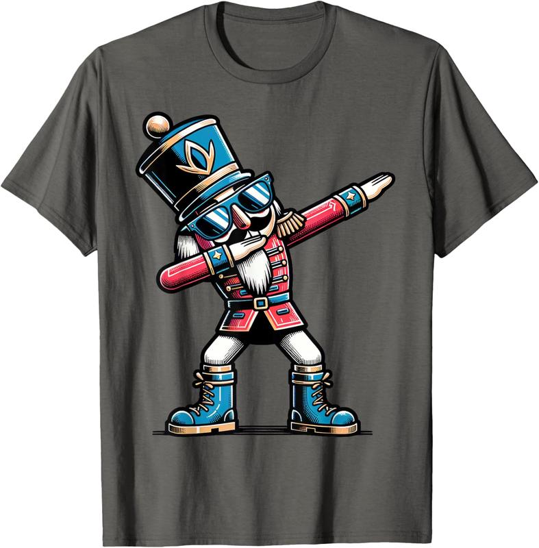 Christmas Gift Nutcracker Dabbing Boys Santa Xmas Funny Unisex T-Shirt Sweatshirt Hoodie Hooded Cotton Menswear Man Classic Short Sleeve Tshirt