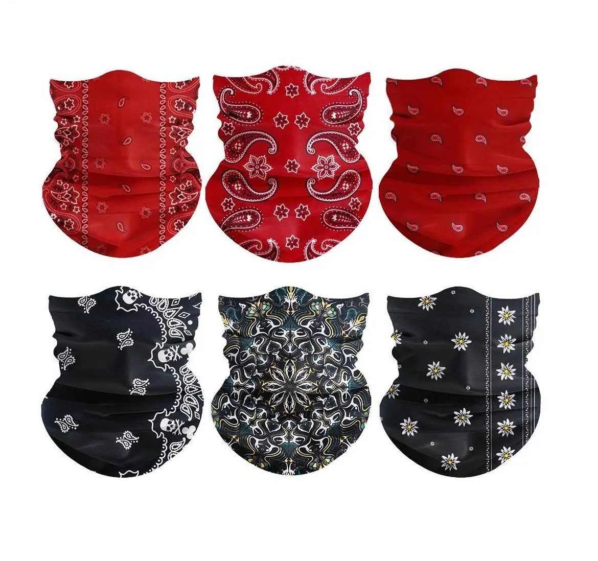 Yeomoo 6Pcs UV Protection Cooling Neck Gaiter Set | Unisex Face Mask, Seamless Bandana & Multi-Use Headwear | Perfect for Biking, Fishing, Climbing & Outdoor Sports Balaclava Tactical Camo, Full Balaclava, Sun Visor Cap Breathable Face Cover summerwins