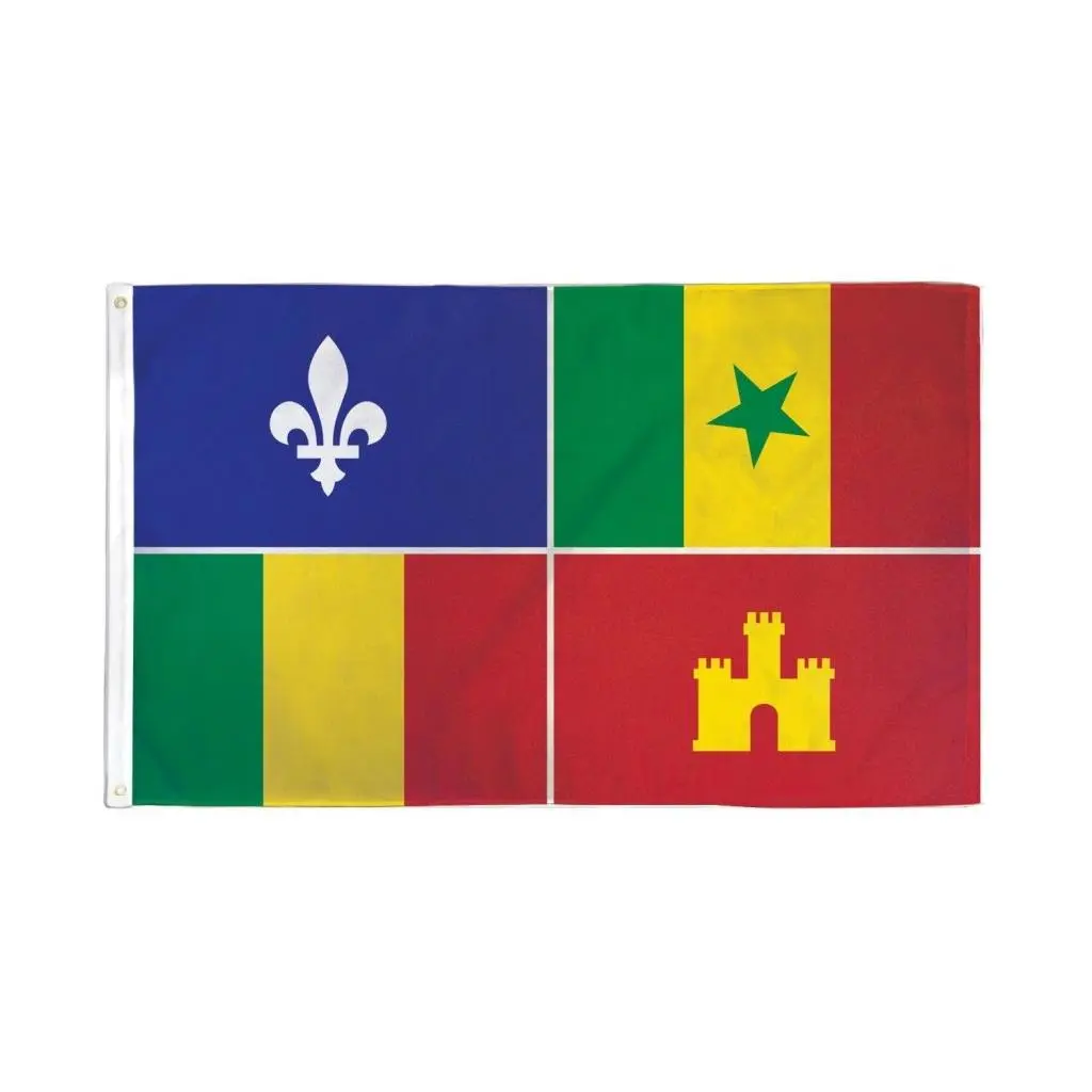 Louisiana Creole 3x5ft Polyester Flag, Dye Sublimation Print Wall Decor Flag, Header Tape Banner for Home Supplies, Festive & Party Backdrops, Wall Decor Flags