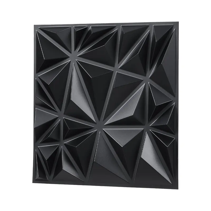 VEVOR 3D Wall Panels 33-Pack 11.81 x 11.81'' PVC 32 Sq.Ft Coverage Diamond Matte Black
