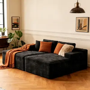 【2 Packages Shipping】70.8" Oversized Sectional Double Lounge Chaise with Cloud Plush Sofa Bed, Fluffy Modern Boneless Couch Sleeper Loveseat Chair for Indoor Living Room Bedroom Reading Movie - No Assembly Required boneless sofa bed