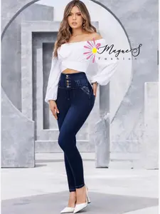 J51-1542-Push Up Colombian Jean High-Waisted Stretch Denim for Women - Comfortable & Stylish